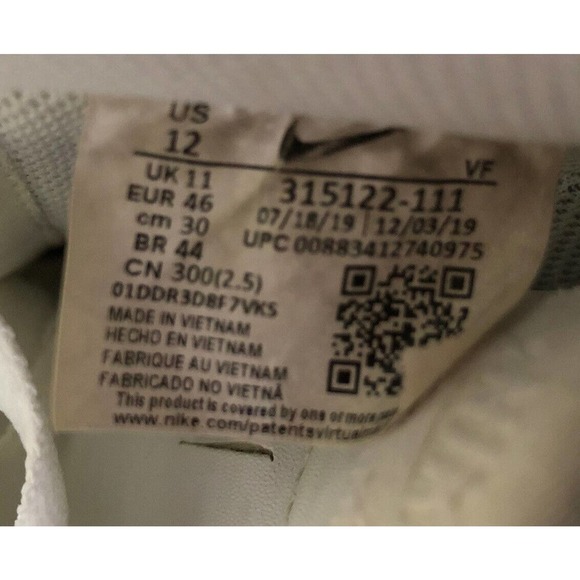 Nike White Air Force 1 ’07 315122-111 Mens Size 12 Sneakers Shoes Low - Picture 6 of 9